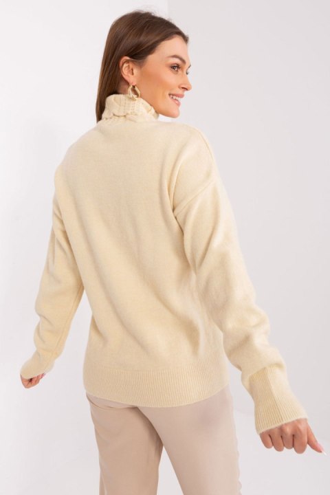 Golf Damski Model AT-SW-23401.97P Light Beige - AT Golf Damski Model AT-SW-23401.97P Light Beige - AT