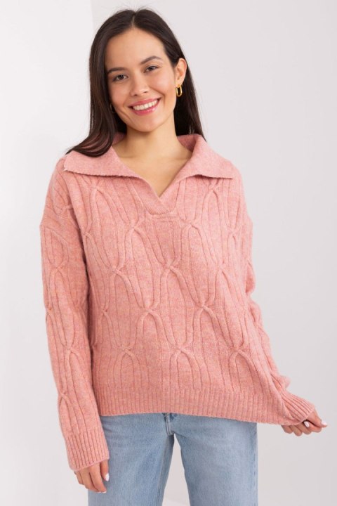 Sweter Damski Model AT-SW-2349-2.96 Dark Pink - AT Sweter Damski Model AT-SW-2349-2.96 Dark Pink - AT