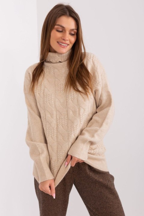 Golf Damski Model AT-SW-23401.97P Beige - AT Golf Damski Model AT-SW-23401.97P Beige - AT