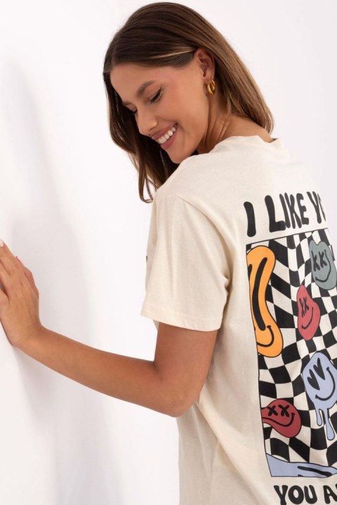 T-shirt Damski Model D12022AC02645E Light Beige - Sublevel T-shirt Damski Model D12022AC02645E Light Beige - Sublevel