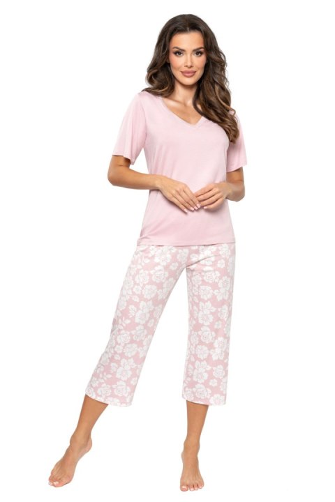 Piżama Damska Model Rosalia 3/4 Powder Pink - Donna