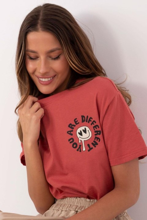 T-shirt Damski Model D12022AC02645E Coral - Sublevel T-shirt Damski Model D12022AC02645E Coral - Sublevel