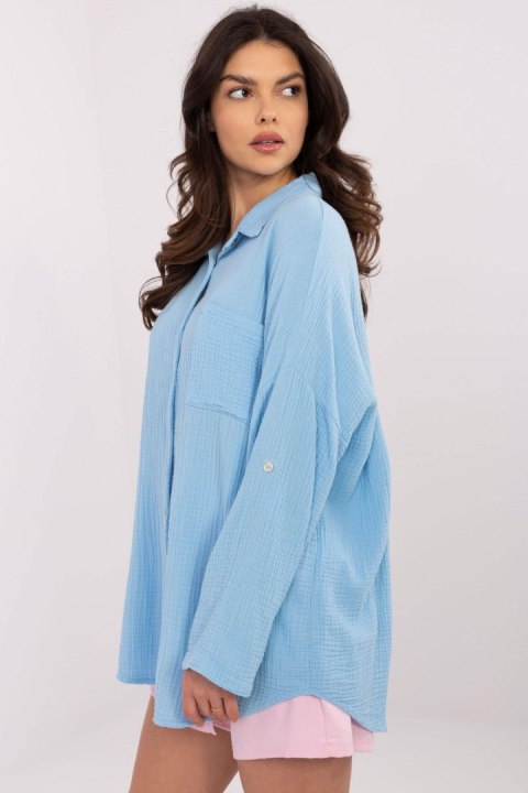 Koszula Damska Model MO-KS-9368.98 Light Blue - Italy Moda Koszula Damska Model MO-KS-9368.98 Light Blue - Italy Moda