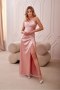 Sukienka damska elegancka maxi Model Inez ROZ SUK0461 Pink - Roco Fashion