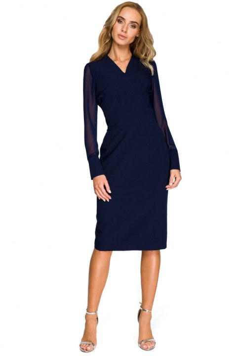 Sukienka Model S136 Navy - Stylove Sukienka Model S136 Navy - Stylove