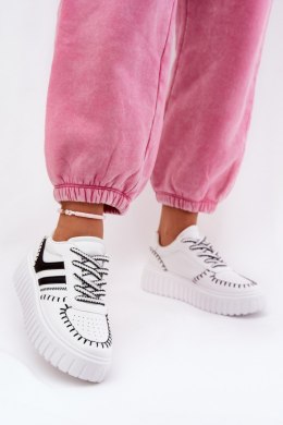 Buty Sportowe Sneakersy damskie Model Ofenale B0-158 White/Black - Step in style