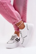 Buty Sportowe Sneakersy damskie Model Ofenale B0-158 White/Black - Step in style
