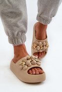 Klapki damskie Model Bremavia BG181 ciemny beżowy dark beige
