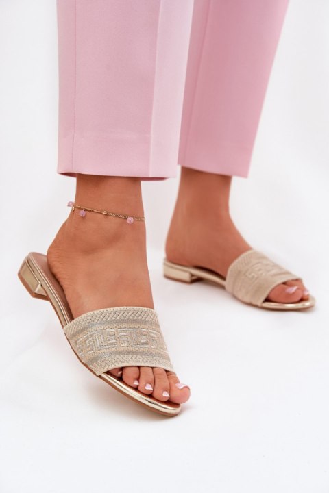 Klapki damskie Model Fexxy 8076 Gold - Step in style Klapki damskie Model Fexxy 8076 Gold - Step in style