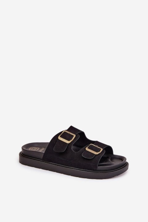 Klapki damskie Model Simbes M35 Black - Step in style Klapki damskie Model Simbes M35 Black - Step in style