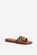 Klapki damskie Model Teterre M36 Brown Panterka - Step in style
