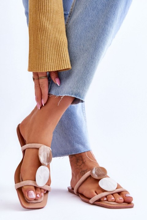 Klapki damskie Model Victoria W-86 Beige - Step in style Klapki damskie Model Victoria W-86 Beige - Step in style