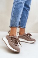 Buty Sportowe Sneakersy damskie skórzane Model Artiker 54C1409 Beige