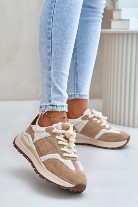 Buty Sportowe Sneakersy damskie Model Big Star OO274A317 Hi-Polly System Beige