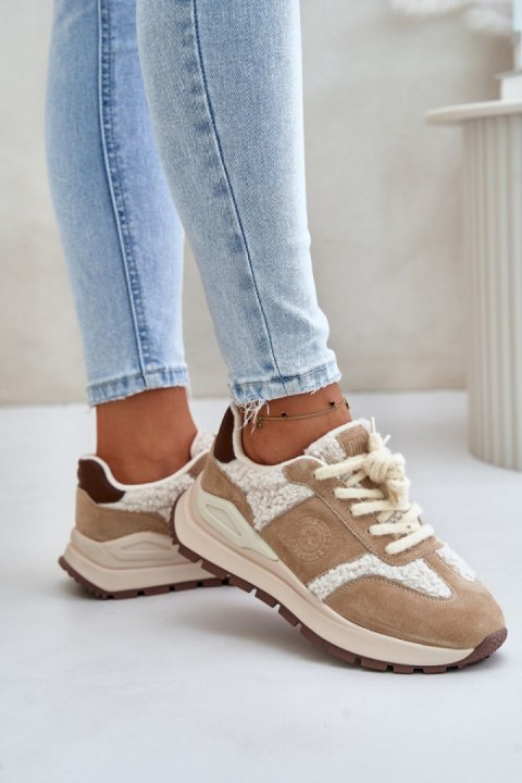 Buty Sportowe Sneakersy damskie Model Big Star OO274A317 Hi-Polly System Beige Buty Sportowe Sneakersy damskie Model Big Star OO274A317 Hi-Polly System Beige