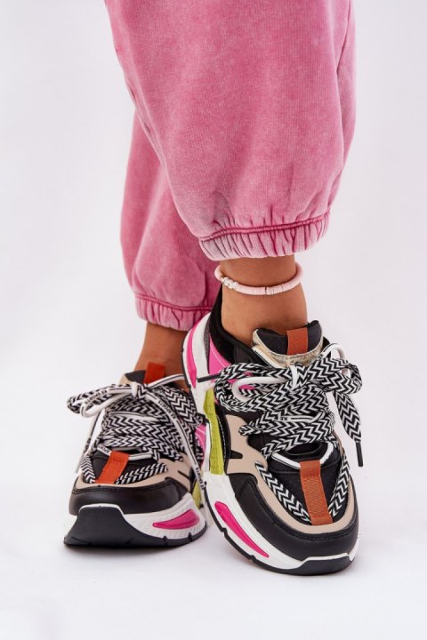 Buty Sportowe Sneakersy damskie Model Efobell 21-Q111 Black - Step in style Buty Sportowe Sneakersy damskie Model Efobell 21-Q111 Black - Step in style