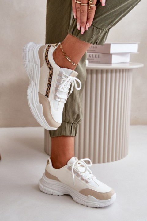 Buty Sportowe Sneakersy damskie Model Lerila 9113 Beige/Leopard - Step in style Buty Sportowe Sneakersy damskie Model Lerila 9113 Beige/Leopard - Step in style