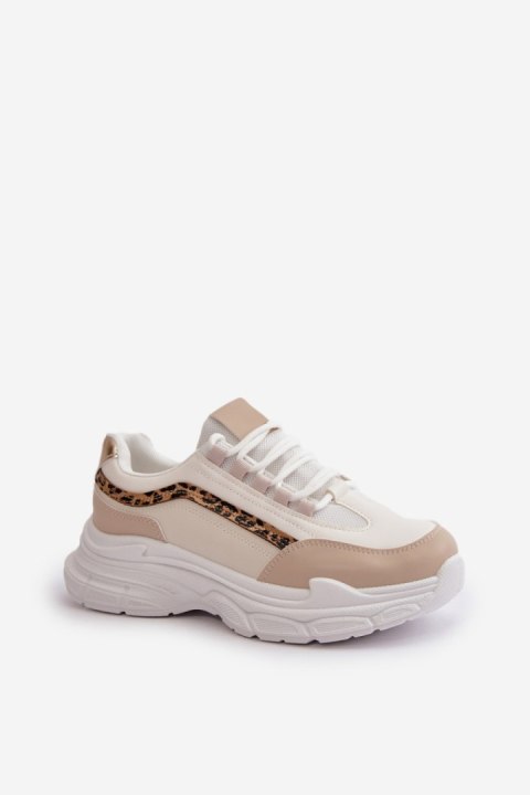 Buty Sportowe Sneakersy damskie Model Lerila 9113 Beige/Leopard - Step in style Buty Sportowe Sneakersy damskie Model Lerila 9113 Beige/Leopard - Step in style