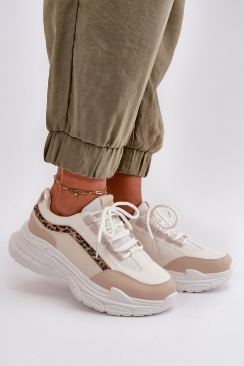 Buty Sportowe Sneakersy damskie Model Lerila 9113 Beige/Leopard - Step in style Buty Sportowe Sneakersy damskie Model Lerila 9113 Beige/Leopard - Step in style