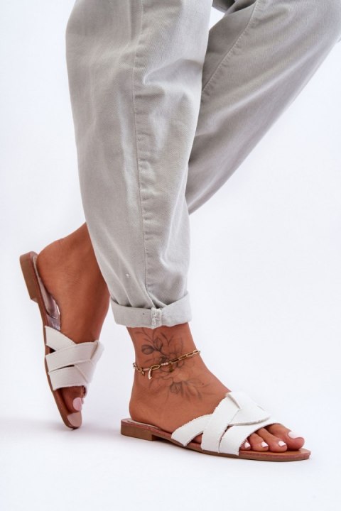 Klapki damskie Model Aversa W-112 White - Step in style Klapki damskie Model Aversa W-112 White - Step in style