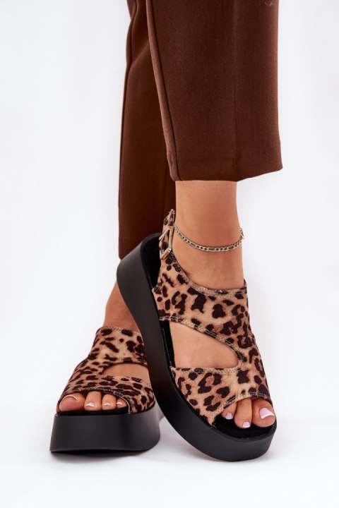 Sandały damskie Model Karonia 5227 Brown Zamsz - Step in style Sandały damskie Model Karonia 5227 Brown Zamsz - Step in style