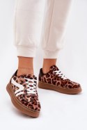Buty Sportowe Sneakersy damskie Model Totter PC2815 Brown Panterka