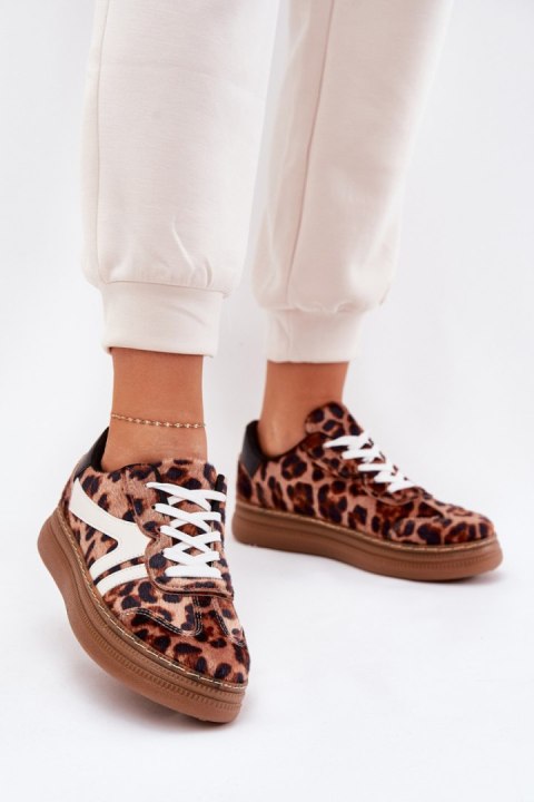 Buty Sportowe Sneakersy damskie Model Totter PC2815 Brown Panterka