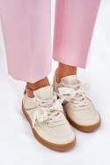 Buty Sportowe Sneakersy damskie Model Zielle 88227 Beige/Panterka