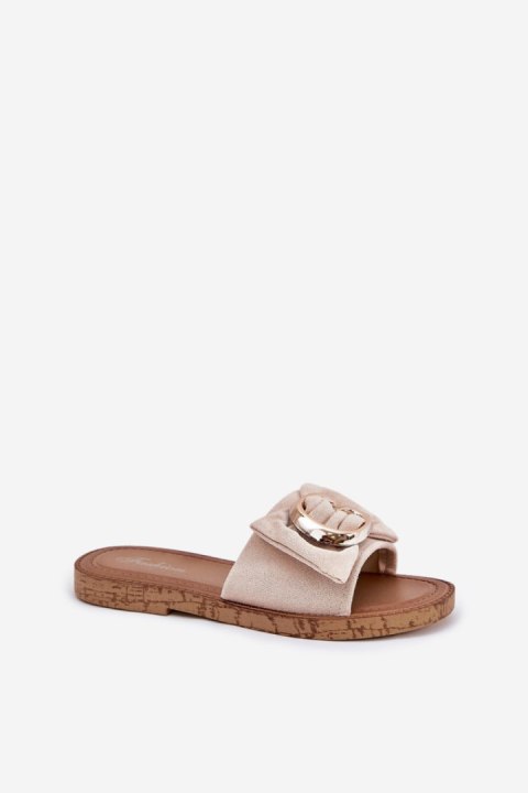 Klapki damskie Model Nellodra M578 Beige - Step in style Klapki damskie Model Nellodra M578 Beige - Step in style