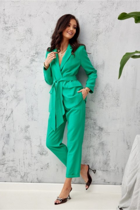 Spodnie Damskie Model ZIE 7/8 0016 Green - Roco Fashion Spodnie Damskie Model ZIE 7/8 0016 Green - Roco Fashion