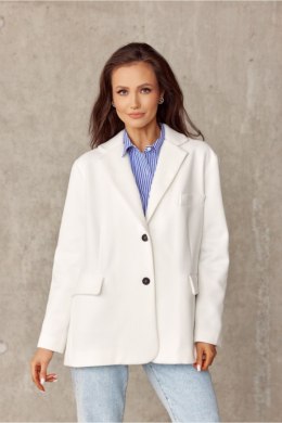 Marynarka damska Żakiet Model EKR ZAK0007 Ecru - Roco Fashion
