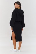 Komplet damski sukienka bluza Model A6 Black - Makadamia
