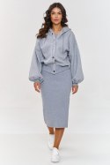 Komplet damski sukienka blusa Model A6 Grey Melange - Makadamia