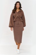 Komplet damski sukienka bluza Model A6 Mocca - Makadamia