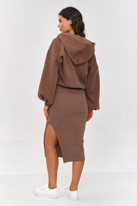 Komplet damski sukienka bluza Model A6 Mocca - Makadamia Komplet damski sukienka bluza Model A6 Mocca - Makadamia