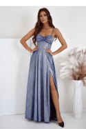 Sukienka damska wieczorowa Model 001113. Gorset Lux Silver/Blue - With You