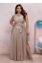 Sukienka damska wieczorowa Plus Size Model Amanda Lux 02024. Gold - With You