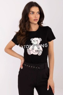 T-shirt Damski Model NM-TS-JX-09328.65P Black/Pink - NM