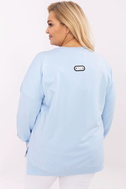 Bluza Damska Oversize Plus Size Model RV-BZ-A599.82 Light Blue - Relevance Bluza Damska Oversize Plus Size Model RV-BZ-A599.82 Light Blue - Relevance