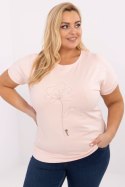Bluzka Damska Plus Size T-shirt Model RV-BZ-A539.30 Brzoskwinia - Relevance