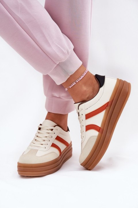 Buty Sportowe sneakersy damskie Model Tolianna 25SP26-9087 Beige Buty Sportowe sneakersy damskie Model Tolianna 25SP26-9087 Beige