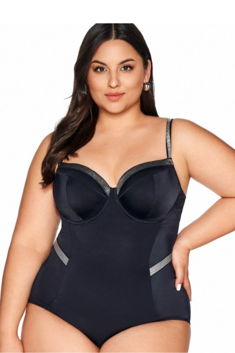 Jednoczęściowy strój kostium kąpielowy plus size Model SKJ63 Black - Ava