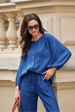 Koszula Bluzka Damska Model Zaya BLU0212 J06 Navy - Roco Fashion