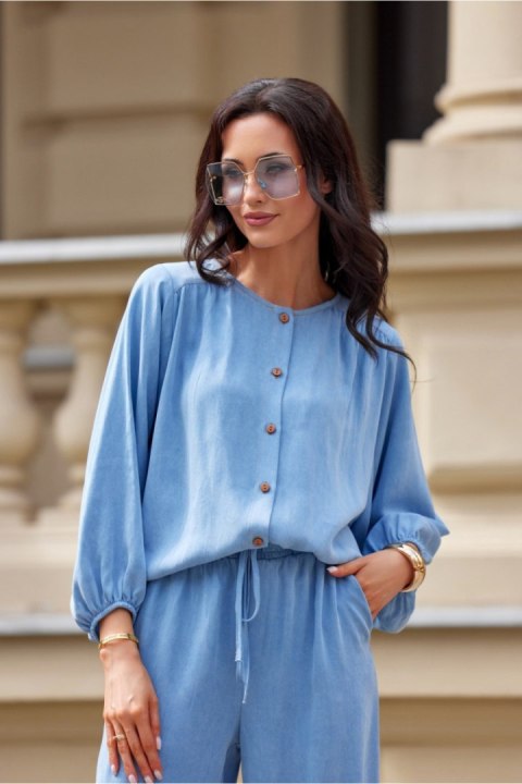 Koszula Bluzka Damska Model Zaya BLU0212 J07 Blue - Roco Fashion