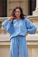 Koszula Bluzka Damska Model Zaya BLU0212 J07 Blue - Roco Fashion
