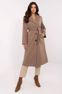 Płaszcz Damski elegancki klasyczny Model MO-PL-1804.00 Dark Beige - Italy Moda
