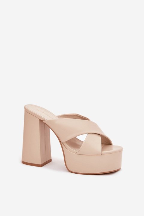 Klapki damskie Model Lenobos 6874 Beige Klapki damskie Model Lenobos 6874 Beige
