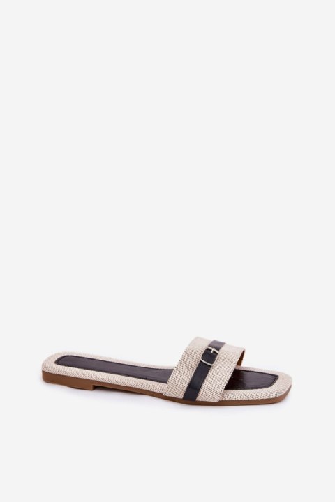 Klapki damskie Model Zilina N75-60 Beige/Black Klapki damskie Model Zilina N75-60 Beige/Black