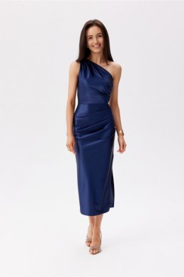 Sukienka damska elegancka midi Model Elen GRA SUK0437 Navy - Roco Fashion