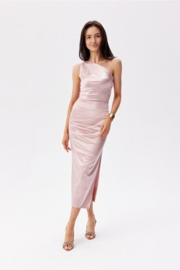 Sukienka damska elegancka midi Model Elen ROZ SUK0437 Pink - Roco Fashion